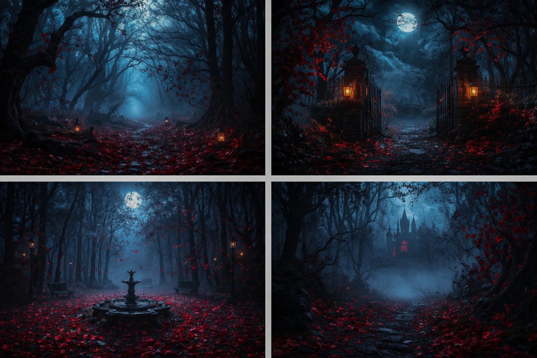 Photography Dark Cloth - خلفيات غامضة على طراز الغابات المظلمة