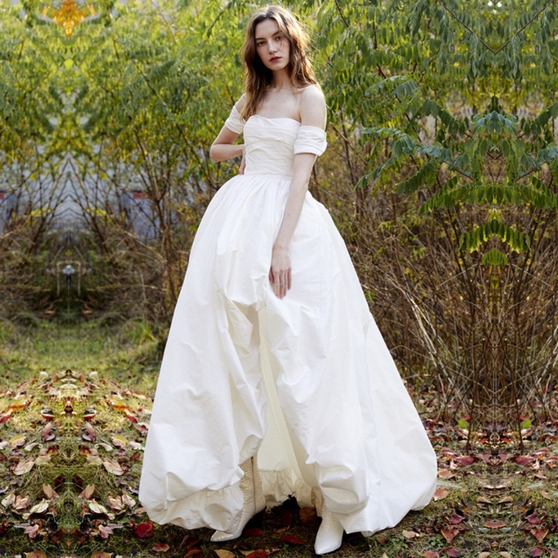 فستان زفاف بسيط بكتف واحد بدون - مراجعة Photography Wedding وسعره