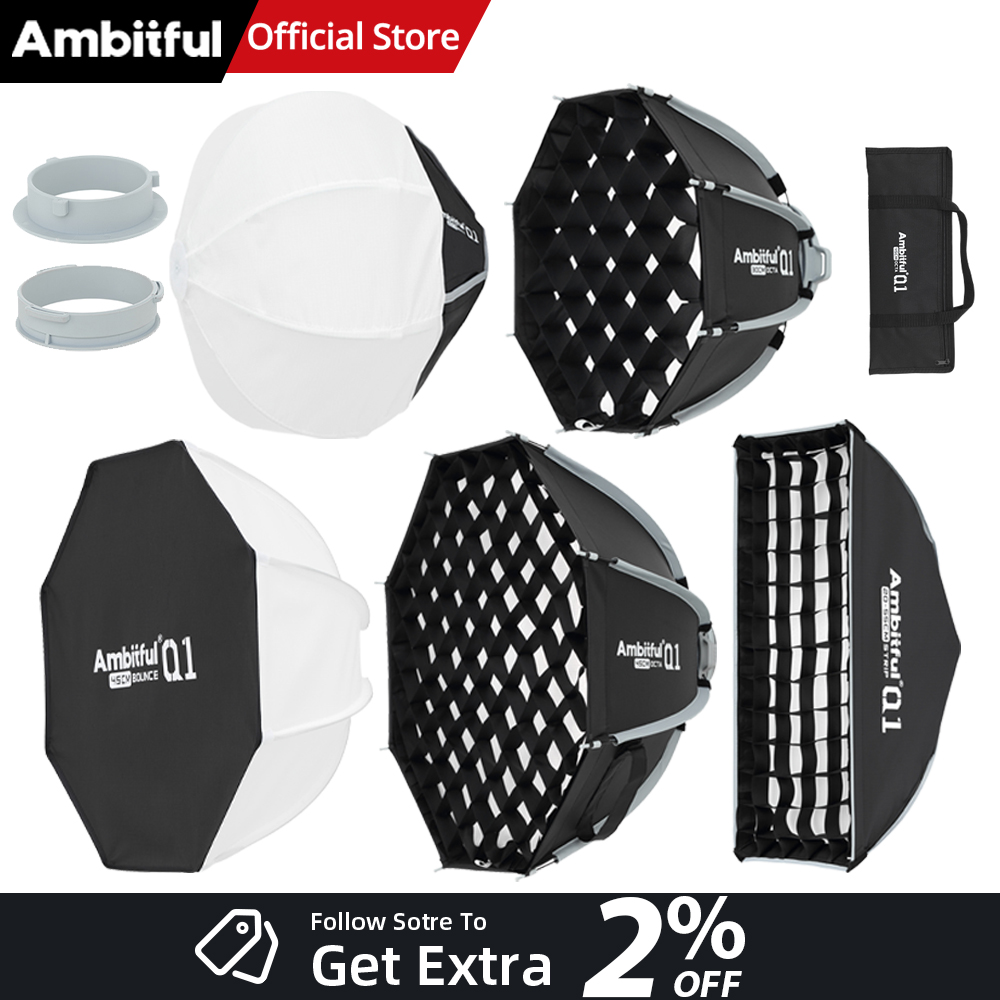 AMBITFUL Q1 سوفت بوكس ميني بقا - مراجعة Beauty Dish Softbox وسعره
