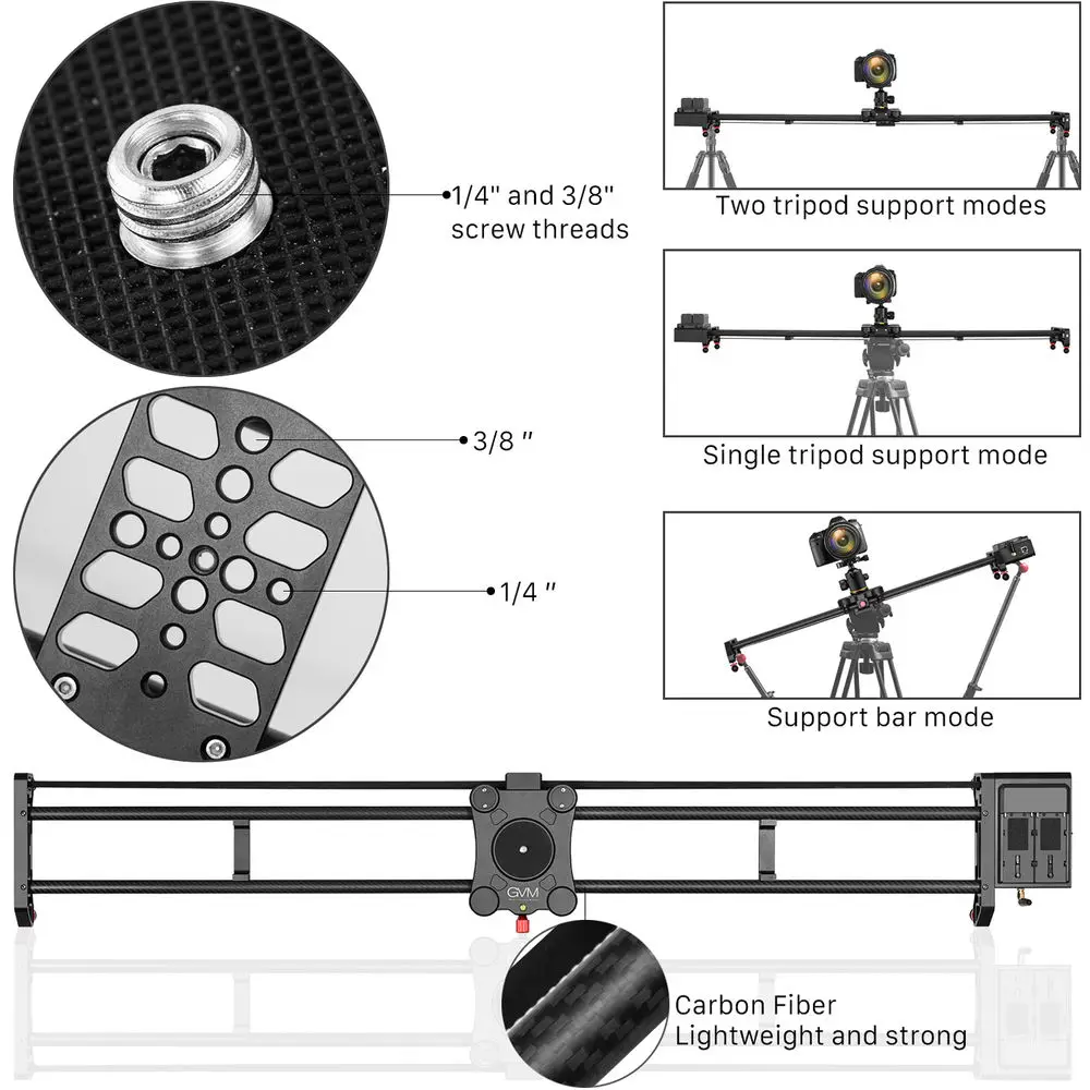 GVM GT-120WD مسار كاميرا متحرك - مراجعة Camera Slider Rail وسعره