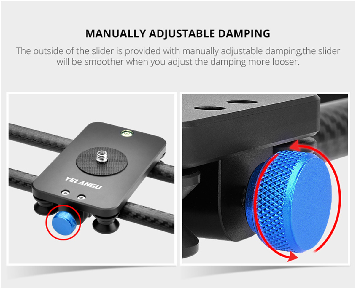 YELANGU 40 سنتيمتر ألياف الكرب - مراجعة Camera Slider Rail وسعره